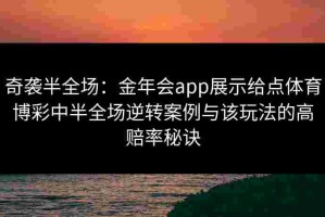 奇袭半全场：金年会app展示给点体育博彩中半全场逆转案例与该玩法的高赔率秘诀