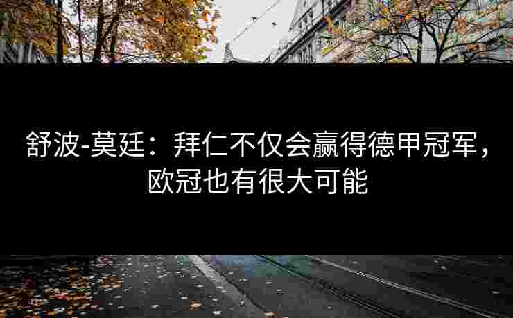 舒波-莫廷：拜仁不仅会赢得德甲冠军，欧冠也有很大可能